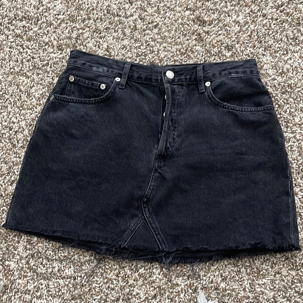 Agolde high waisted black denim skirt, size 28